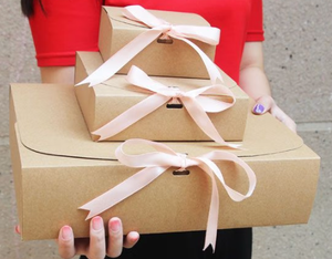 Paper <b>gift</b> box, <b>gift</b> box with satin ribbon <b>bow</b>, rectangle folding <b>gift</b> box - Product Image 2