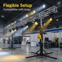 Torre de Elevación Telescópica Modular Plegable de Alta Resistencia de 6m con Soporte de Manivela y Capacidad de Carga de 250kg para Altavoces Line Array y Escenarios