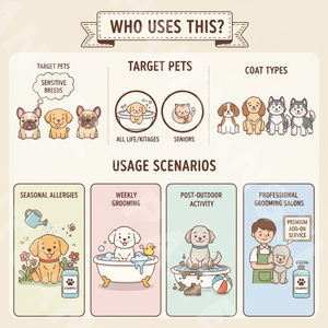 プライベートブランド 天然オーガニック植物由来 犬用シャンプー ラベンダー＆オートミール ペット用子犬用洗浄剤 かゆみ止め 敏感肌用 - Product Image 2