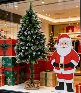 Árbol <span class=keywords><strong>de</strong></span> Navidad Artificial Realista <span class=keywords><strong>de</strong></span> Alta Calidad, Tipo Abeto Fraser, Base <span class=keywords><strong>de</strong></span> Tela Tejida, Piñas, Luces LED Blancas Cálidas para el Hogar - Product Image 6