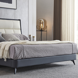 Letto matrimoniale moderno di lusso leggero in pelle 1.8 metri camera da letto matrimoniale letto matrimoniale letto morbido pacchetto mobili camera da letto di lusso - Product Image 3