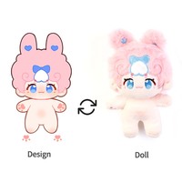 Vograce DIY Personnalisable 10cm & 20cm Figurine en peluche en coton, forme humaine de dessin animé, idole Kpop, votre propre poupée en peluche