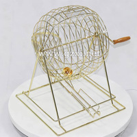 Jeu de Bingo Huaxi avec cage en fil métallique, 75/90/100 balles, machine à loterie rotative, jouet artisanal non toxique et léger