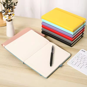 Carnet à sangle A5/B5 de haute qualité en gros, logo personnalisé, en PU coloré, 100 feuilles, reliure cousue, fournitures scolaires, cadeau - Product Image 2