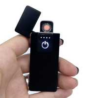 Briquet électrique sans flamme, rechargeable par USB, résistant au vent, sensible au toucher, avec boîte cadeau pour offres promotionnelles