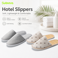 Chaussons de spa personnalisés en tissu type coton, semelle EVA, jetables, pour hôtels, chambres d'hôtes et hôtellerie