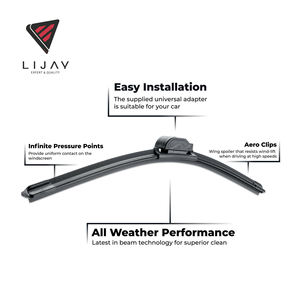 <span class=keywords><strong>Essuie</strong></span>-glaces de pare-brise de voiture LIJAY multi-adaptés, 100% caoutchouc naturel, structure sans os, pour <span class=keywords><strong>Audi</strong></span> A3/<span class=keywords><strong>A4</strong></span> 12-30 pouces, noir - Product Image 3