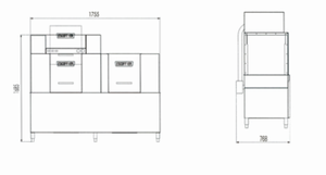 Lave-vaisselle professionnel en acier inoxydable de type canal KINGBETTER pour hôtel et restaurant, garantie 1 an, modèle EL-200B - Product Image 2