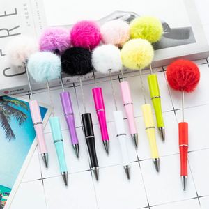 Custom Durable Plastic <b>Fluffy</b> UV Printing <b>Pens</b>-Cute Plush Pom Black Ink Ballpoint for DIY Office School & Promotional Gifts - Product Image 2