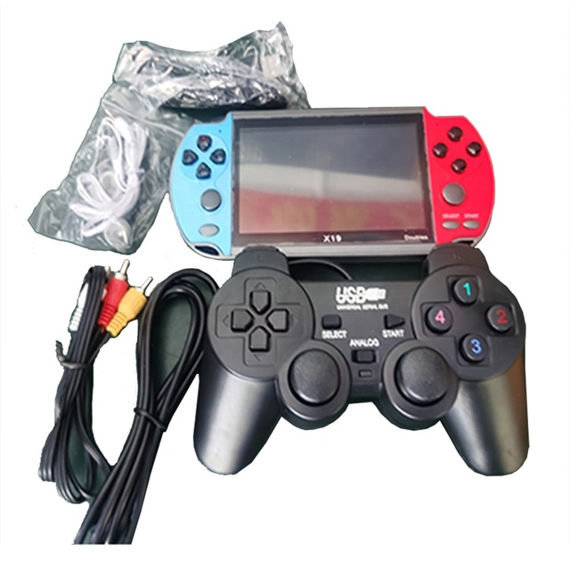 4K Video Game Console X19 H-D Handheld Game Player Built-in 10000 Games 4.3 Inch Support Camera Gaming Consoles TF Card 2 Player