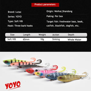 Luac – leurres souples en plastique de 65mm, 85mm, yeux 3D, VIB, VIB, pour la pêche, nouveauté, vente en gros - Product Image 5