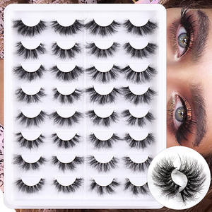 Vente en gros 16 paires de cils 3D moelleux 25mm meilleurs cils en faux vison naturel pleine bande vendeur de cils Dikke - Product Image 4