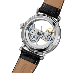 Đồng hồ đeo tay nam Forsining Men Top <span class=keywords><strong>New</strong></span> Luxury Minimalism <span class=keywords><strong>Design</strong></span> mạ bạc thép không gỉ chống nước phong cách steampunk, máy tự động lộ máy - Product Image 6