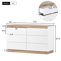 Commode en bois pleine largeur avec tiroirs à glissières fluides et plateau couleur naturelle