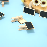 Tableau d'écriture en bois Mini clips de tableau noir Mini tableau noir en bois mémo effaçable Rectangle mini clips en bois tableau noir étiquette signes