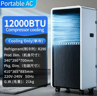 Climatiseur domestique portable transfrontalier 12000 BTU sans installation, double mode chauffage et refroidissement, facile à déplacer
