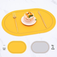 Set de table ovale en cuir de qualité supérieure, résistant à la chaleur, élégant, pour la décoration de table, dessous de verre pour restaurant, maison, banquet