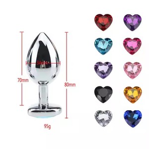 Different Color <strong>Stainless</strong> <strong>Steel</strong> <strong>Jewel</strong> Anal <strong>Plug</strong> with <strong>Heart</strong> <strong>Shape</strong> Metal <strong>Butt</strong> <strong>Plug</strong> Sex Toys Female - Product Image 3
