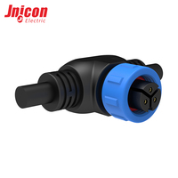 Connecteur industriel circulaire M16-T à double sortie de câble, étanche IP68, en nylon, avec verrouillage par vis, connexion filaire 2 broches 3 broches