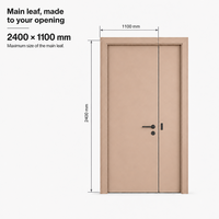 Porte intérieure double moderne haut de gamme en HDF, grain de bois sur mesure, pour maison, villa, appartement, directement de l'usine, design intérieur