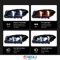Phares LED Laser Style Fang CREULI pour BMW Série 5 F10 2011-2017 avec Angel Eye DRL et Clignotants Plug & Play
