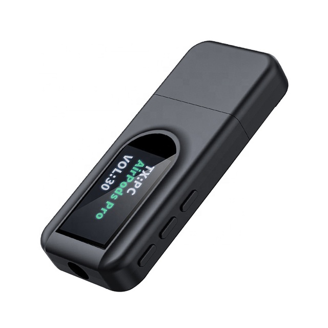 2 in 1 BT5.0 Audio OLED Color Display 3.5mm AUX Stereo USB Wireless bluetooth 5.0 Transmitter Receiver 2 in 1