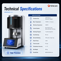 Oven Laboratorium Gigi Cepat OEM 1700 C TENCAN TC-BDF (PLUS)-1L Multibahasa, Pemanas Cepat, Tungku Sintering Zirkonia