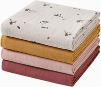 Couverture d'emmaillotage pour bébé en gaze florale tricotée en bambou, douce, respirante, sûre, absorbant l'humidité, respectueuse de la peau, multi-usage, en mousseline