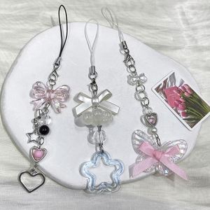 Breloques de téléphone portable Y2K, cordon perlé, pendentifs mignons, porte-monnaie, porte-clés papillon et cœur en cristal - Product Image 6