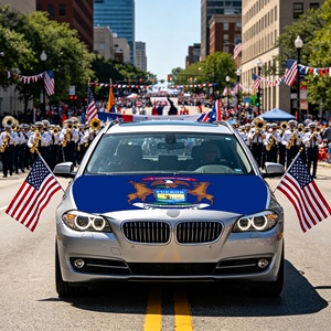 Envío Rápido, Bandera para Capó de Coche Sublimada de los Estados Unidos, Michigan, Bandera Elástica de Poliéster para Coche, para Días de Partidos de Béisbol, Bandera para Eventos Deportivos - Product Image 5