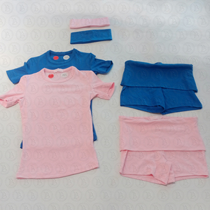 <span class=keywords><strong>Abbigliamento</strong></span> <span class=keywords><strong>Donna</strong></span> 2025, Set Due Pezzi con Pantaloncini, Completo Loungewear di Lusso con Logo Personalizzato, Maniche Raglan e Pantaloncini da Ciclista Estivi - Product Image 2