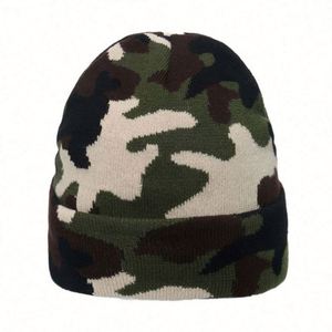 Bonnet d'hiver pour hommes en gros, bonnet de ski sportif, bonnet tricoté, bonnets jacquard camouflage personnalisés pour hommes - Product Image 4