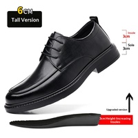 Chaussures habillées d'affaires pour hommes, imperméables, durables, à lacets, avec doublure polaire chaude pour l'hiver, rehaussantes, pour le commerce transfrontalier