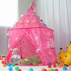 Tienda de juegos de interior rosa con estampado de logotipo OEM <span class=keywords><strong>para</strong></span> niños y <span class=keywords><strong>niñas</strong></span>, tiendas de campaña deportivas de estilo tipi indio, tiendas de campaña de juguete con diseño de Casa de poliéster suave - Product Image 4