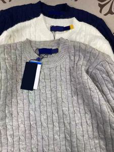 Nouveau <span class=keywords><strong>Pull</strong></span> <span class=keywords><strong>Homme</strong></span> en Coton Anti-Boulochage et Anti-Plis, Tricoté sur Mesure, avec Broderie Frontale Torsadée RL, Collection Hiver Designer - Product Image 2