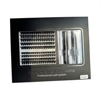 Kit de cils en grappe DIY personnalisables en gros, 80D préfabriqués, volume 9-16mm, faux cils en vison de longueurs mixtes