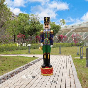 Statua Schiaccianoci a grandezza naturale in fibra di vetro per esterni, impermeabile, stile Art Déco, scultura decorativa natalizia a forma di soldato re per centri commerciali e giardini - Product Image 6