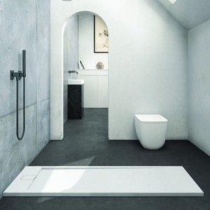 Kamalu KR1000 moderno 70x140 piatto doccia quadrato in resina con effetto pietra impermeabile vassoio acrilico per alberghi - Product Image 2