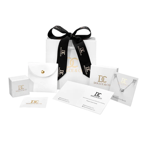 Personalizzare Collana Anello Bianco Set Bracciale Contenitori Regalo Confezionamento Cassetto Gioielli con Sacchetto - Product Image 3