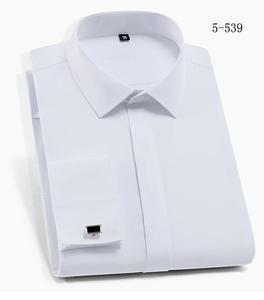 Camicie da uomo di alta qualità camicie a doppio polsino in cotone camicie eleganti da lavoro con collo quadrato a maniche lunghe disponibili in stock - Product Image 6