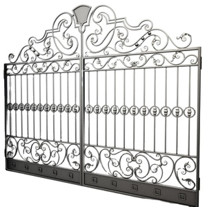Puertas <span class=keywords><strong>de</strong></span> <span class=keywords><strong>hierro</strong></span> forjado <span class=keywords><strong>de</strong></span> entrada abierta <span class=keywords><strong>de</strong></span> doble oscilación <span class=keywords><strong>para</strong></span> Villa Almacén residencial Hotel Material <span class=keywords><strong>de</strong></span> acero duradero - Product Image 6