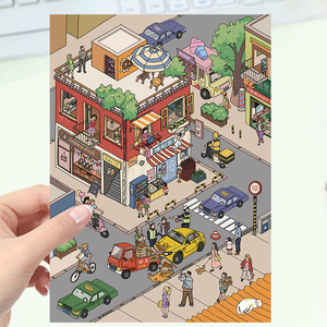 Redbook DIY escena manuales dibujos animados paisaje pegatinas múltiples mundos en miniatura 3D pequeño PVC Anime estilo casas alivio del estrés - Product Image 3