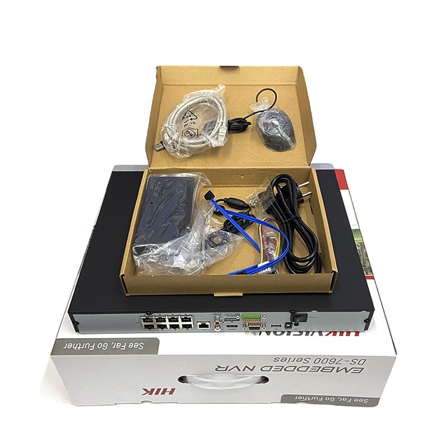 Hot Sale Hik-Vision 8CH NVR DS-7608NI-I2/8P, 2 SATA 8 Channel POE NVR, H.265 4K CCTV NVR