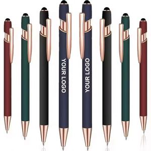 Wholesale Golden Rose Stylus Ball Soft Touch Rubber <b>Pen</b> With Customized Logo Printing Promo Business <b>Gift</b> Ballpoint <b>Pens</b> - Product Image 5