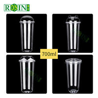 Vente en gros de gobelets en plastique jetables pour café, lait et thé avec impression de logo personnalisé 10/12/14/16oz