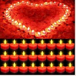 Heart Shape Tea Light <b>Candles</b> Pack of 10 Decorative Wax <b>Candles</b> for Home Decor Wedding Party Romantic <b>Gift</b> and Events - Product Image 4