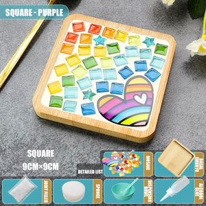 Sous-verre en mosaïque de bambou fait à la main innovant en gros bricolage créatif matériel sac Pot tapis support de base enfants jouets drôles - Product Image 2