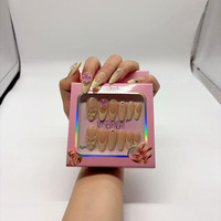 Boîte de présentation pour faux ongles en gros, ensemble de 6 styles d'ongles artificiels en ABS, capsules d'ongles réutilisables pour manucure DIY, 144 pièces