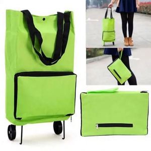 Lightweight Reusable <b>Foldable</b> Collapsible Shopping <b>Trolley</b> Bags with Letter Pattern Customized Printing Non Woven Material - Product Image 5