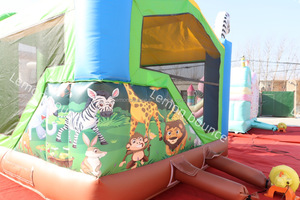 Castello Gonfiabile Commerciale a Tema Giungla con Scivolo Asciutto per Bambini - Combo Giungla da Esterno - Product Image 2